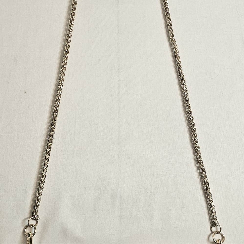 [CESCA] Gray, Wht & Blk Vegan Leather Crossbody Bag/Clutch Removable Gold Chain - Picture 15 of 15
